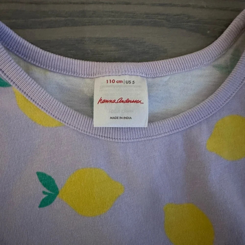 HANNA ANDERSSON GIRLS LEMON PRINT PLAYGROUND DRESS